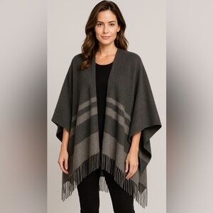 Dillard All Women's Poncho One Size Wool & Cashmere Open Front